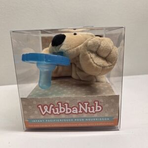 WubbaNub Brown Puppy Dog Pacifier Holder New In Box Lovey Plush, 0-6 Months